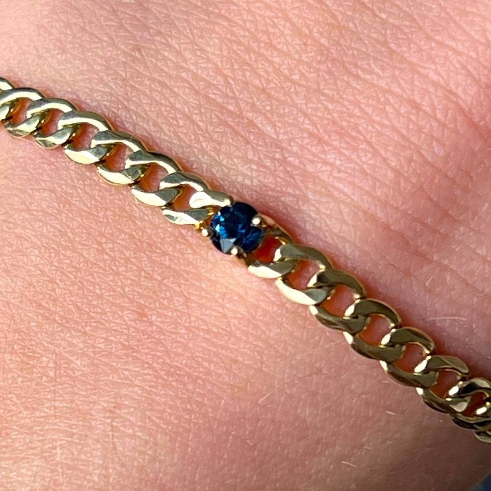 14k Yellow Gold Bracelet with Sapphire